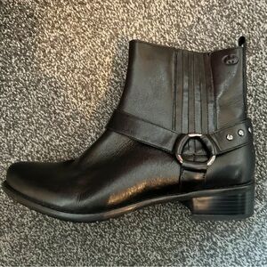 Gerry Weber Black Leather Ankle Boots with Buckle Detail